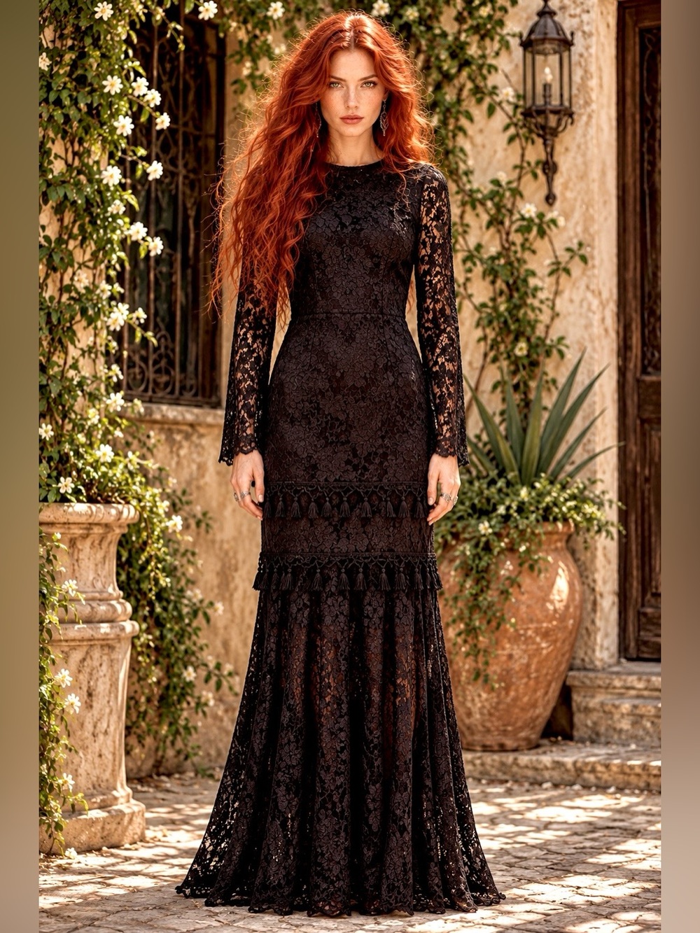 VTG Lady Helene Mister Jay, Lace Gothic Victorian Revival Evening Gown,Size Lg
